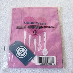Life Is Good Pink Kitchen Towel Set